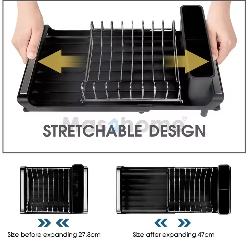 Secador Escurridor De Loza Platos Acero Inoxidable Plegable-3
