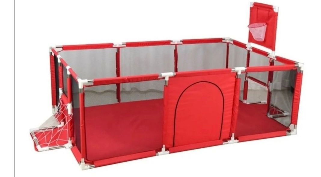 Corral De Seguridad Para Bebé Aro Basquetbal Rojo-1