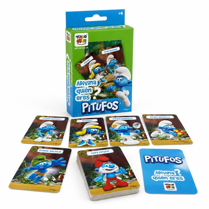 Juego Educativo Flash Cards Adivina Quien - Los Pitufos Surtido