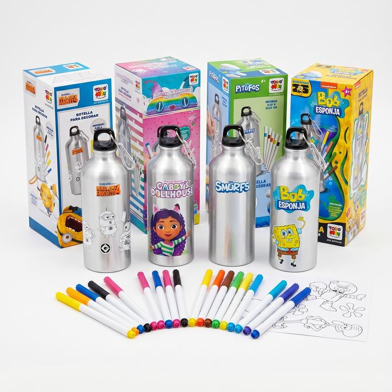 Pack x4 Botellas para Decorar Surtidas Personajes Surtido
