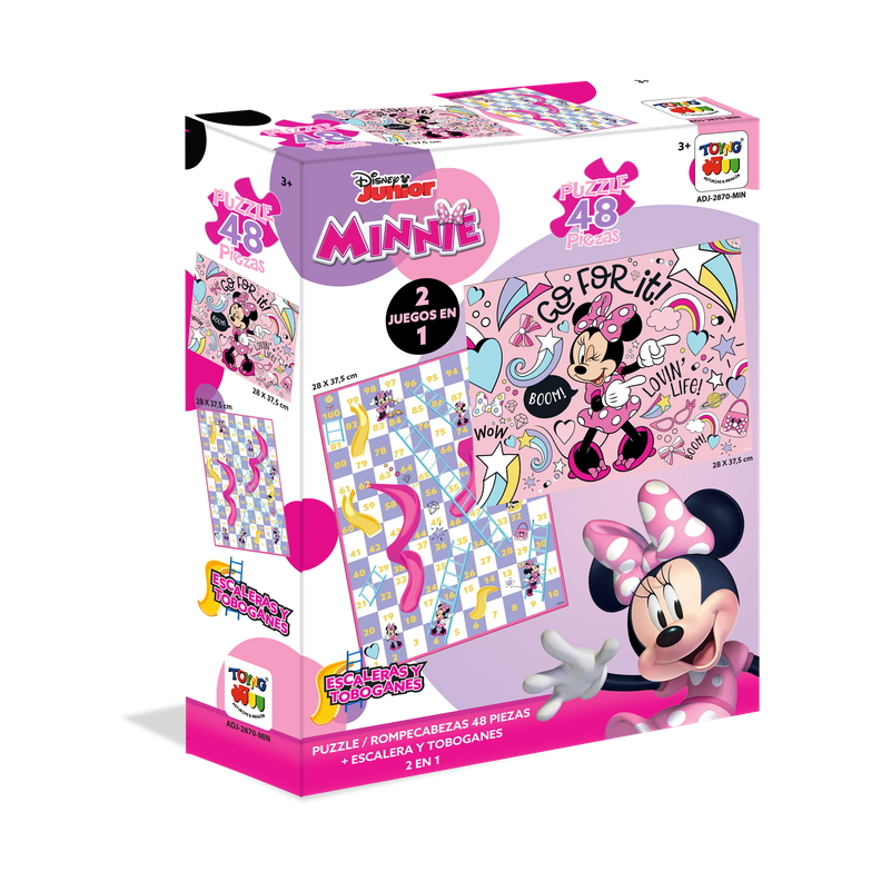 2 En 1 Puzzle 48 + Escalera Y Toboganes-0
