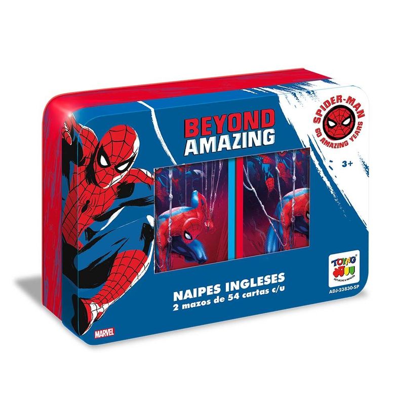 Juego De Naipes Caja Metalica Spiderman-0