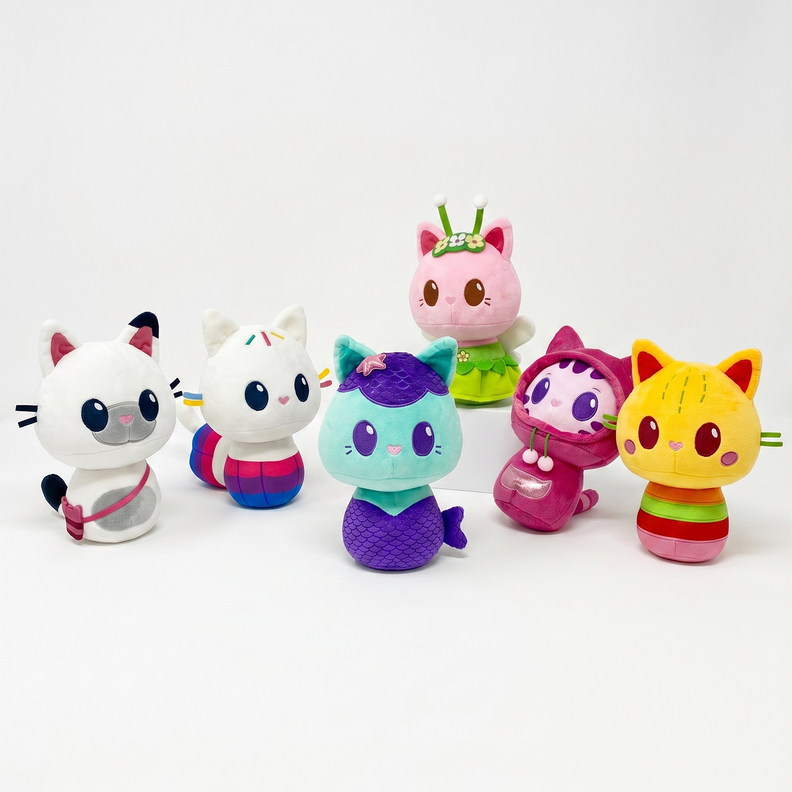 Pack x6 Peluches La Casa de Gabby Coleccion Completa Surtido