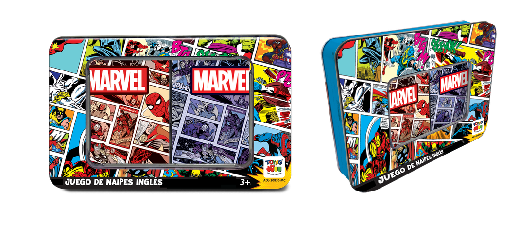 Juego Naipes Ingles Caja Metálica Marvel-1