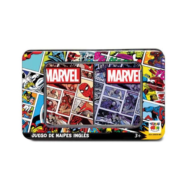 Juego Naipes Ingles Caja Metálica Marvel-0
