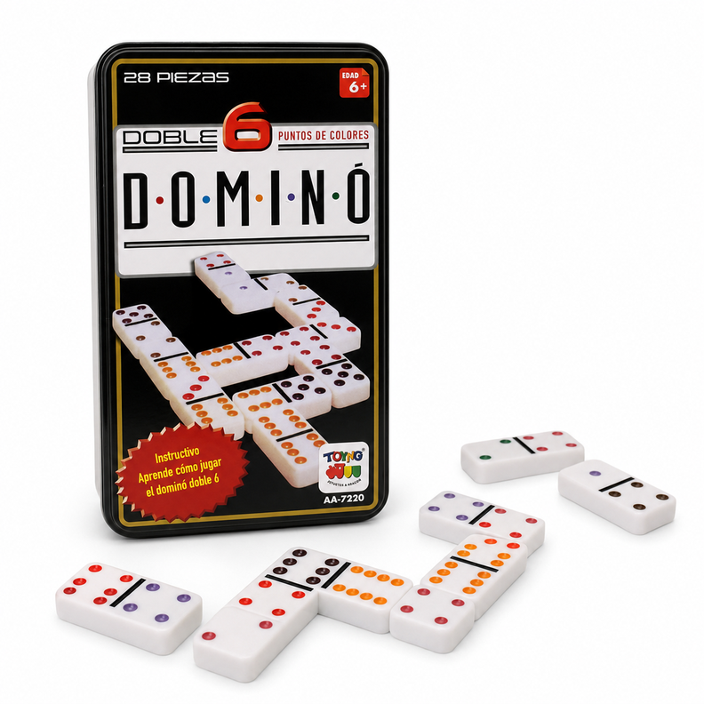 Juego de Mesa Domino 6 Caja Metalica - Toyng Surtido
