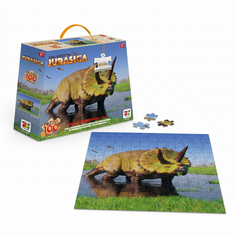 Puzzle Triceratops Coleccion Jurasica (100 Piezas) - Toyng Surtido