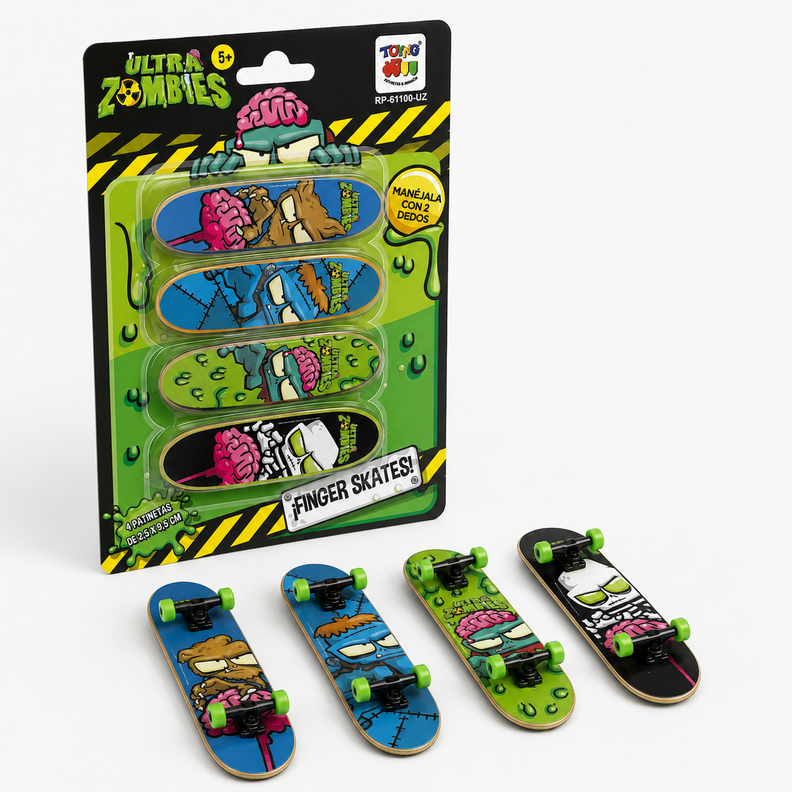 Juguete Finger Skate Zombie 4 Unidades - Ultra Zombies Surtido