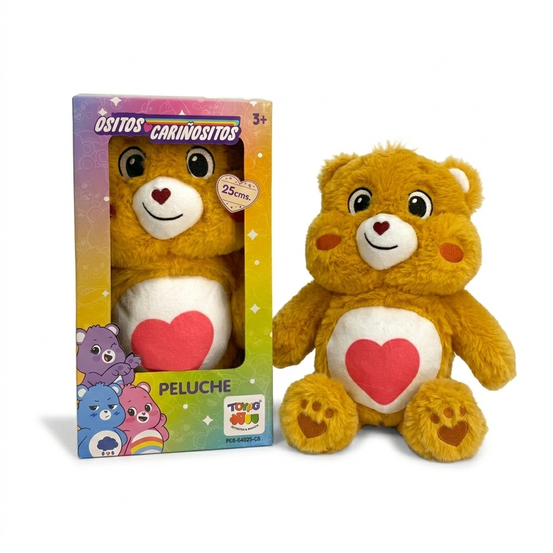 Peluche Tiernosito Naranja 25Cm en Caja - Ositos Carinositos Naranjo