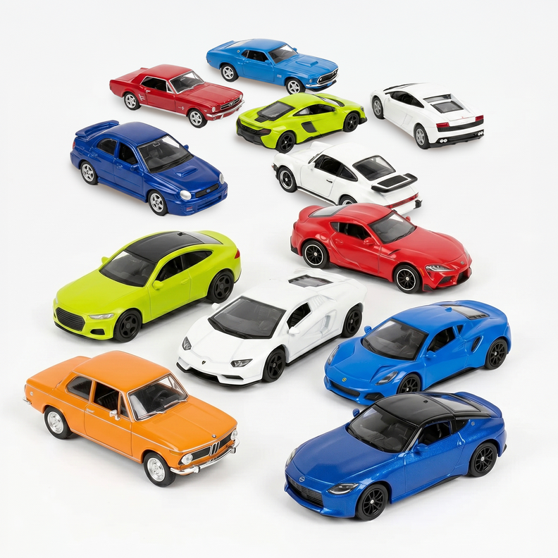 Pack x12 Autos Welly Deportivos Escala 1:60 Surtido