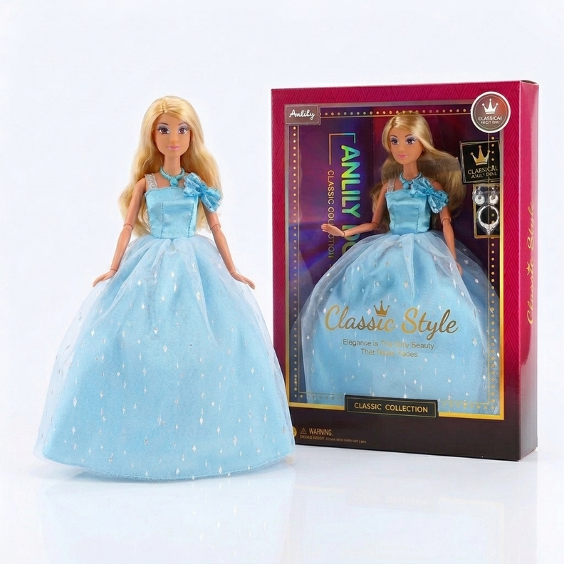 Juguete Muneca Vestido Celeste - Toyng Surtido