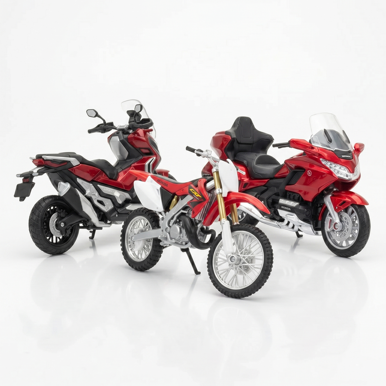Pack x3 Motos Honda Welly Escala 1:18