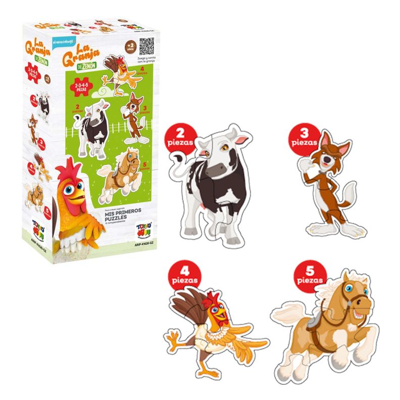 Mis Primeros Puzzle De 2,3,4 Y 5 Piezas - La Granja de Zenon-0