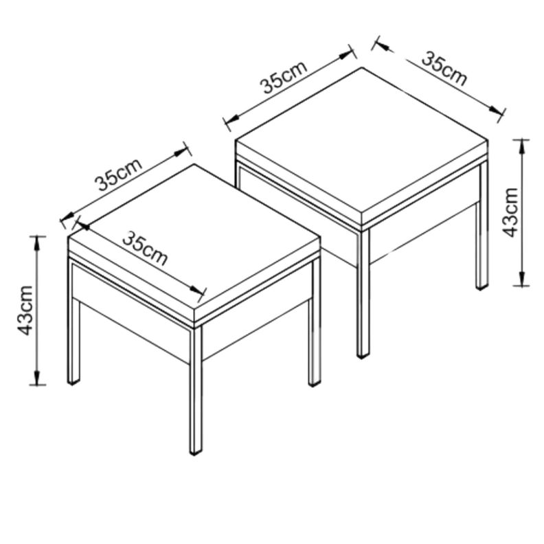 Taburete para terraza cojín impermeable Beige PACK X2-1