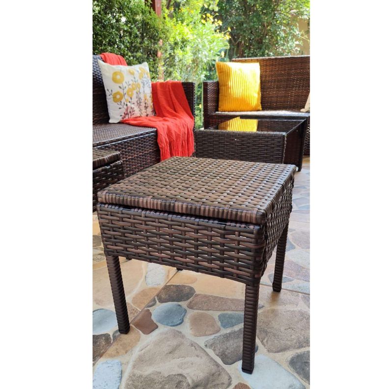 Taburete para terraza cojín impermeable Beige PACK X2-3