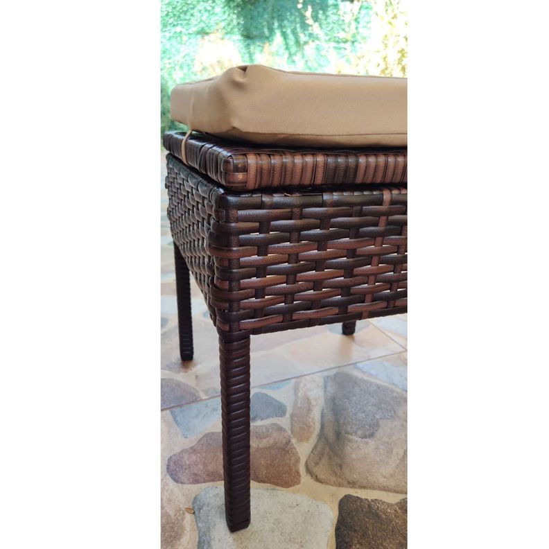Taburete para terraza cojín impermeable Beige PACK X2-5