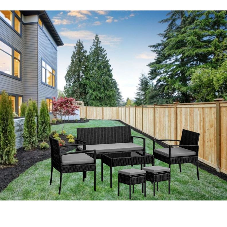 Juego de living Terraza Hawai Gris 6 Personas -0