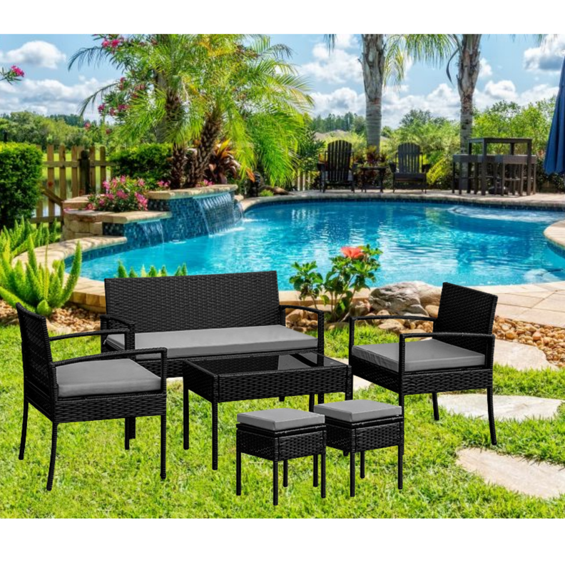 Juego de living Terraza Hawai Gris 6 Personas -2