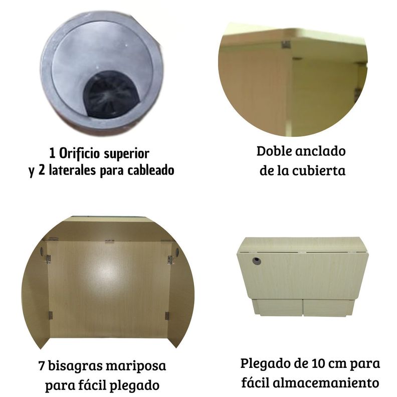 Escritorio plegable 100 cm Marfil-2