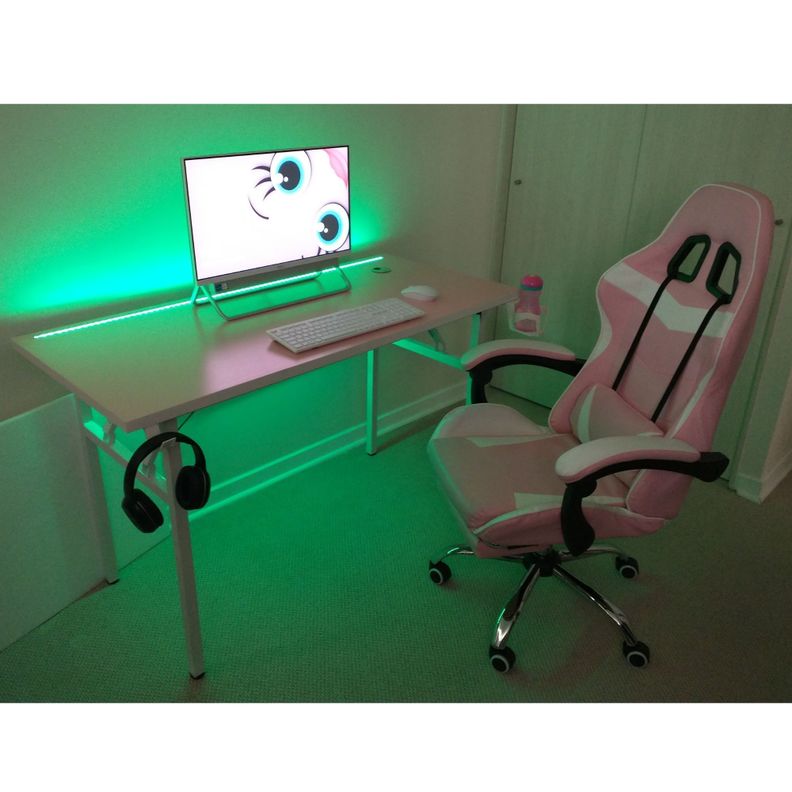 Escritorio Gamer plegable ROSA 130 CM con luz LED-2