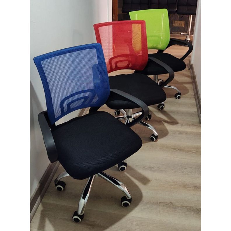 Silla de escritorio Reno verde base de metal-3