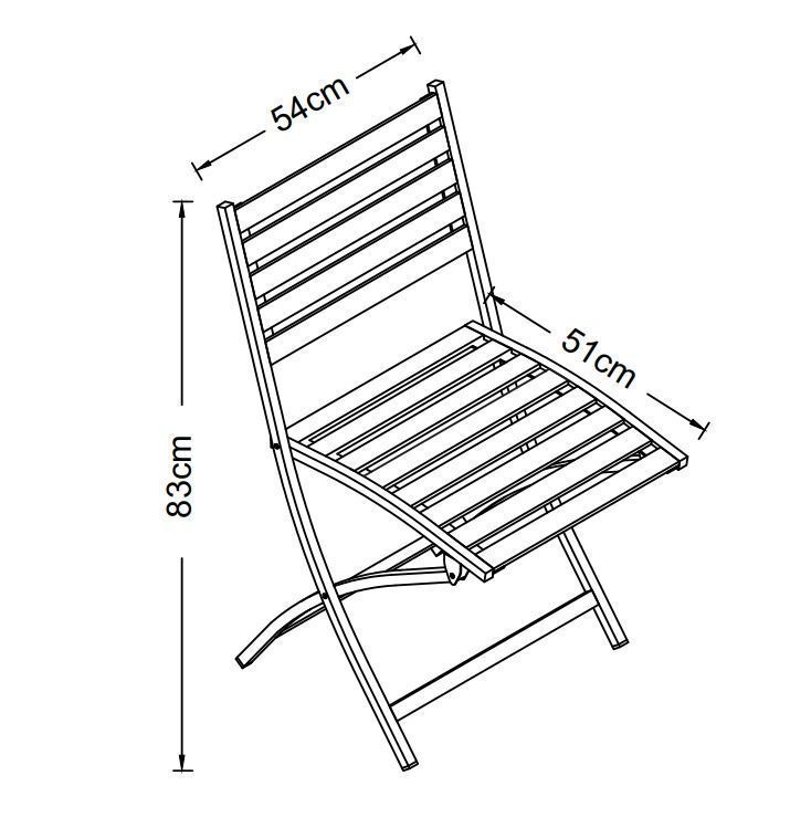 Silla plegable Negra Hotel, Restaurantes, Terrazas, Exteriores PACK X2-3