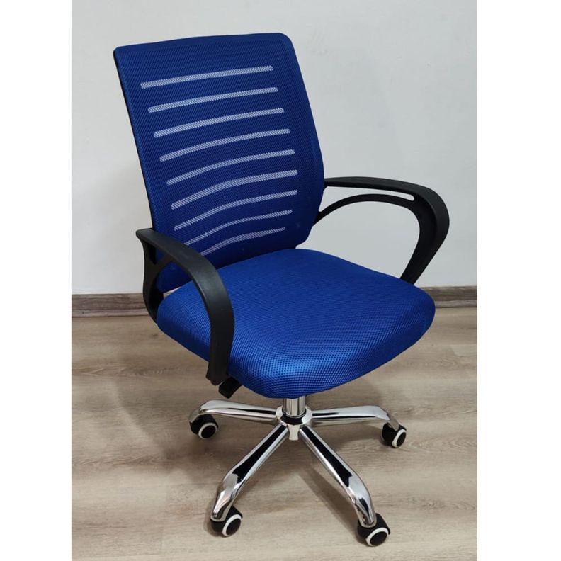 Silla de escritorio Azul Uron Base metal-2