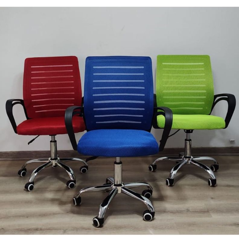 Silla de escritorio Azul Uron Base metal-5