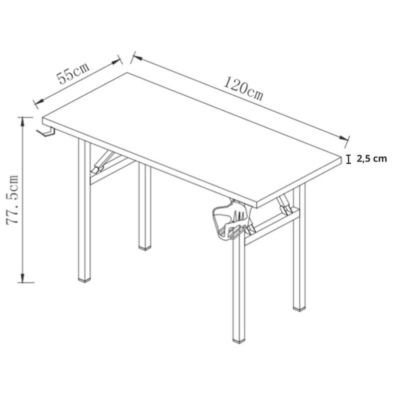 Mesa Plegable Trabajos pesados Uso Industrial 120 CM Rosa patas de fierro -2