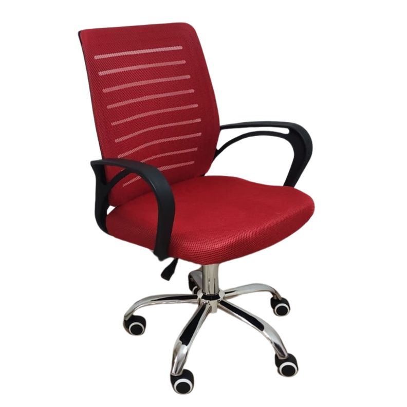Silla de escritorio Roja Uron Base metal-0