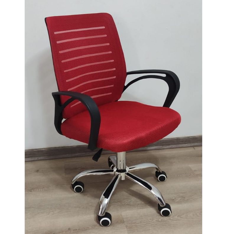 Silla de escritorio Roja Uron Base metal-3