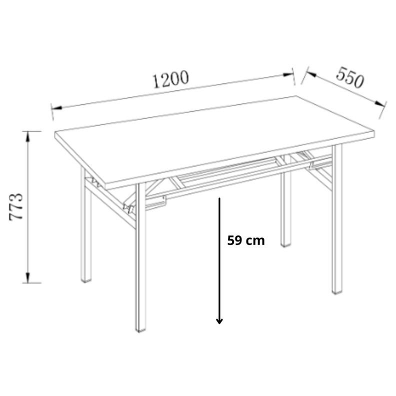 Mesa Plegable Trabajo Indrustrial 130x60 CM pata fierro-1