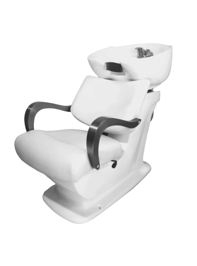 Lavapelo Peluquería Cerámica Profesional Lavacabezas Blanco con griferia -6