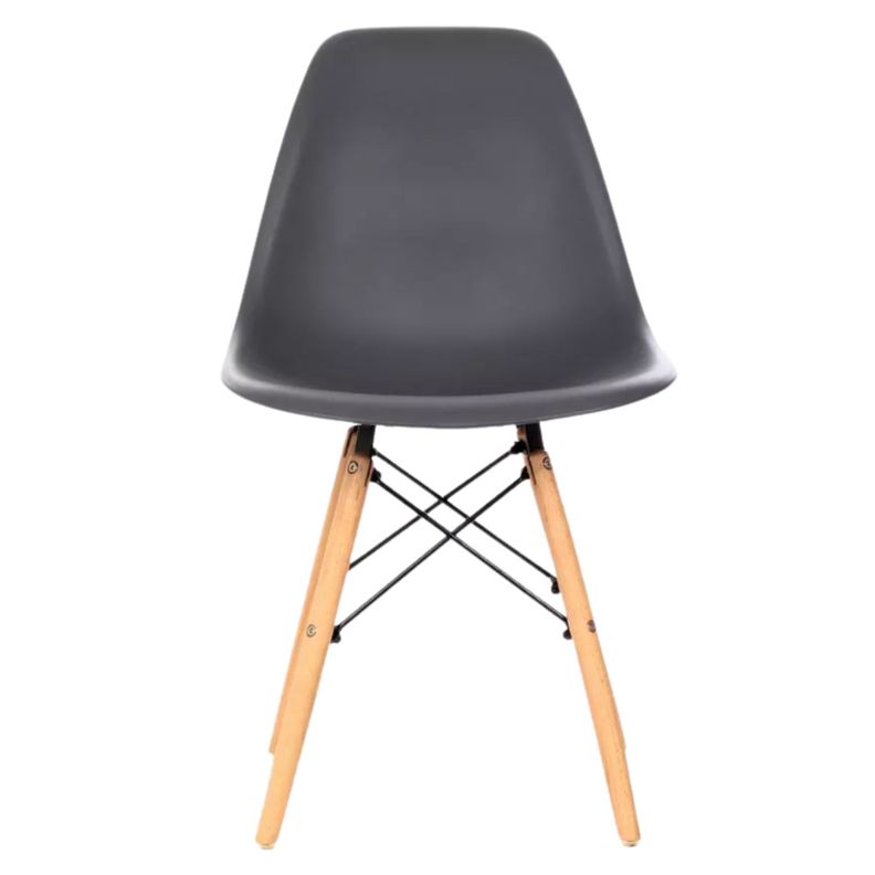 Juego De Comedor eames Redondo 4 sillas Blanco y Gris Oscuro 80 cm-6