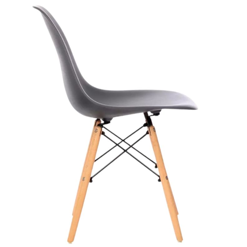 Juego De Comedor eames Redondo 4 sillas Blanco y Gris Oscuro 80 cm-3