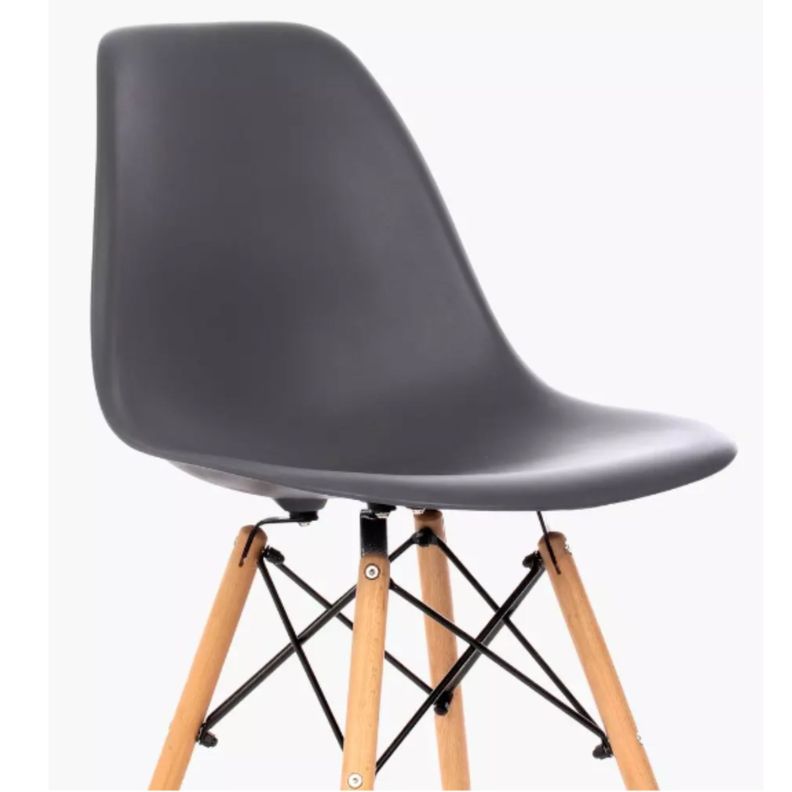 Juego De Comedor eames Redondo 4 sillas Blanco y Gris Oscuro 80 cm-5