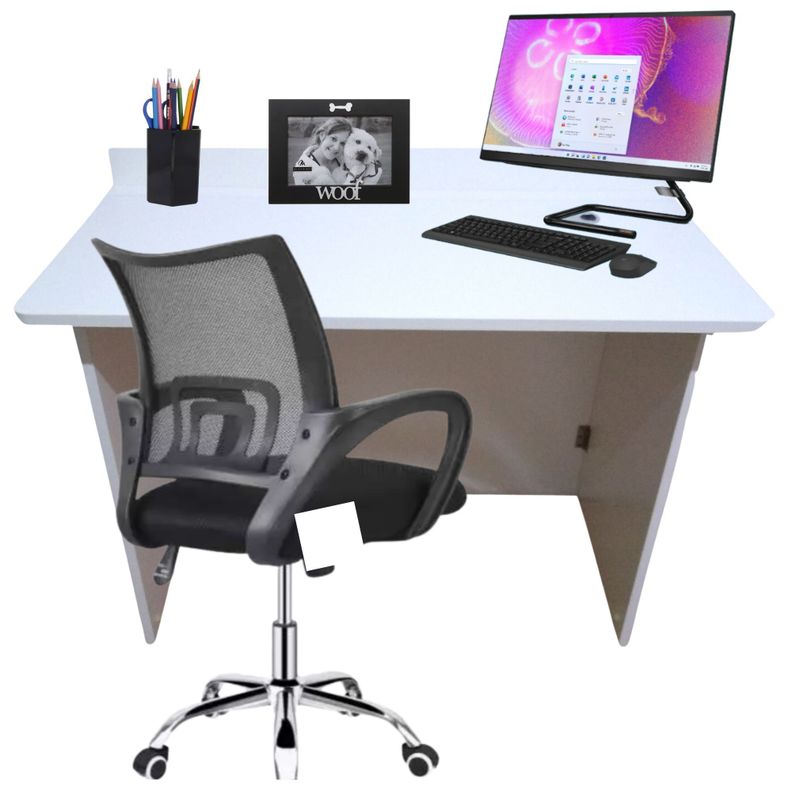 Escritorio plegable 100 cm Blanco-1