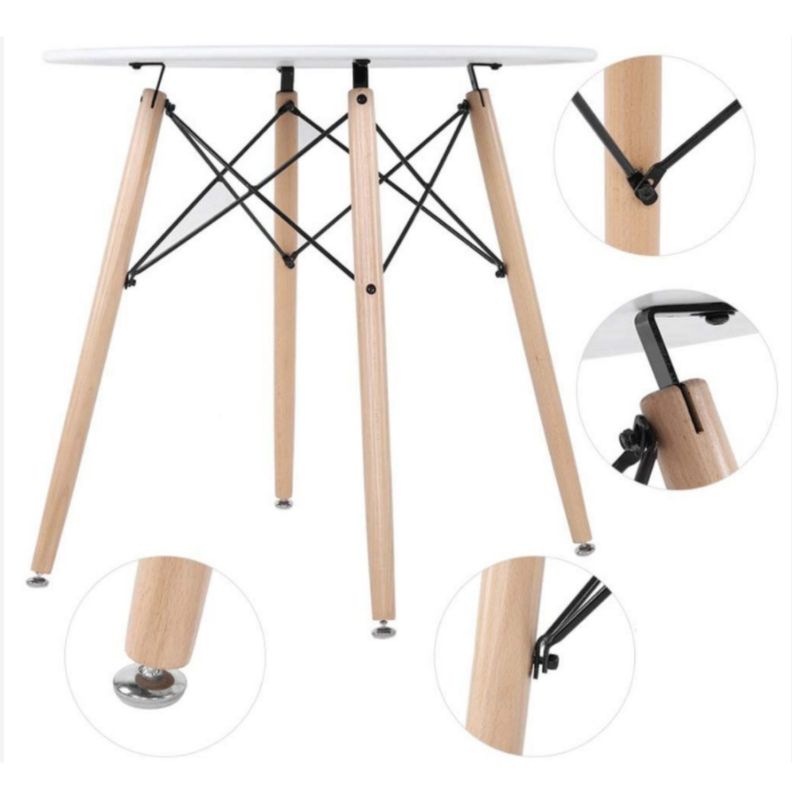 Mesa de comedor eames blanca redonda 80 cm diámetro-3