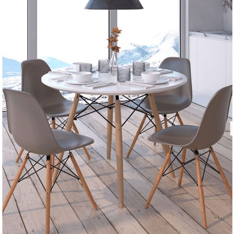 Mesa de comedor eames blanca redonda 80 cm diámetro-4