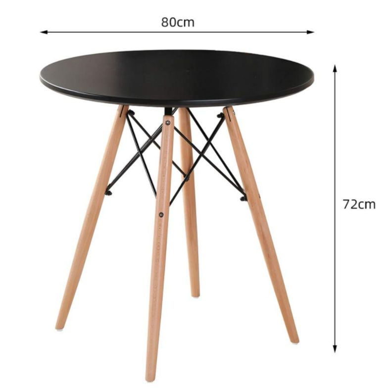 Mesa de comedor eames negra redonda 80 cm diámetro-1