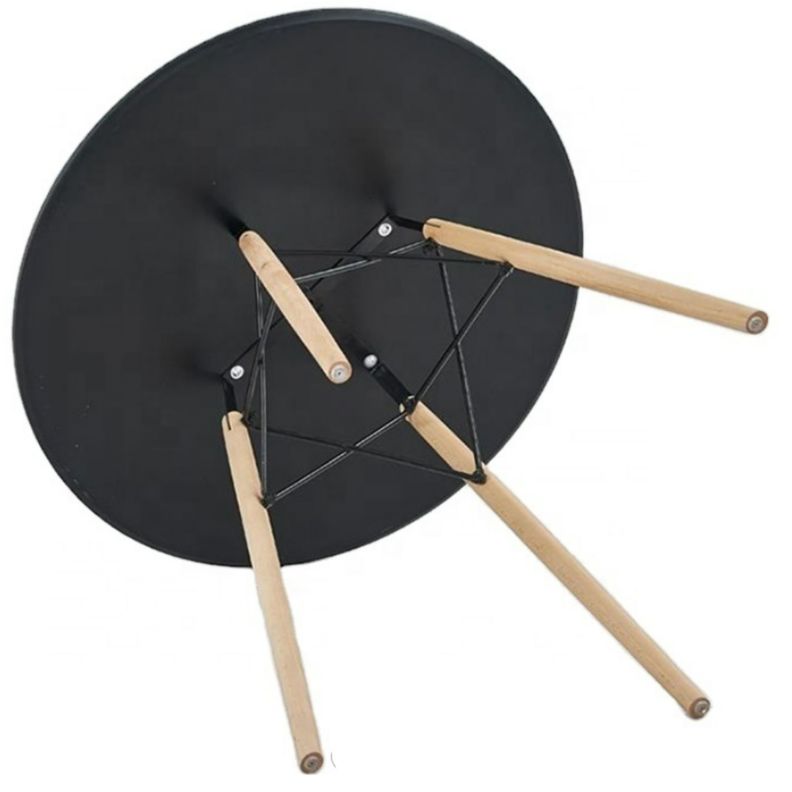 Mesa de comedor eames negra redonda 80 cm diámetro-3