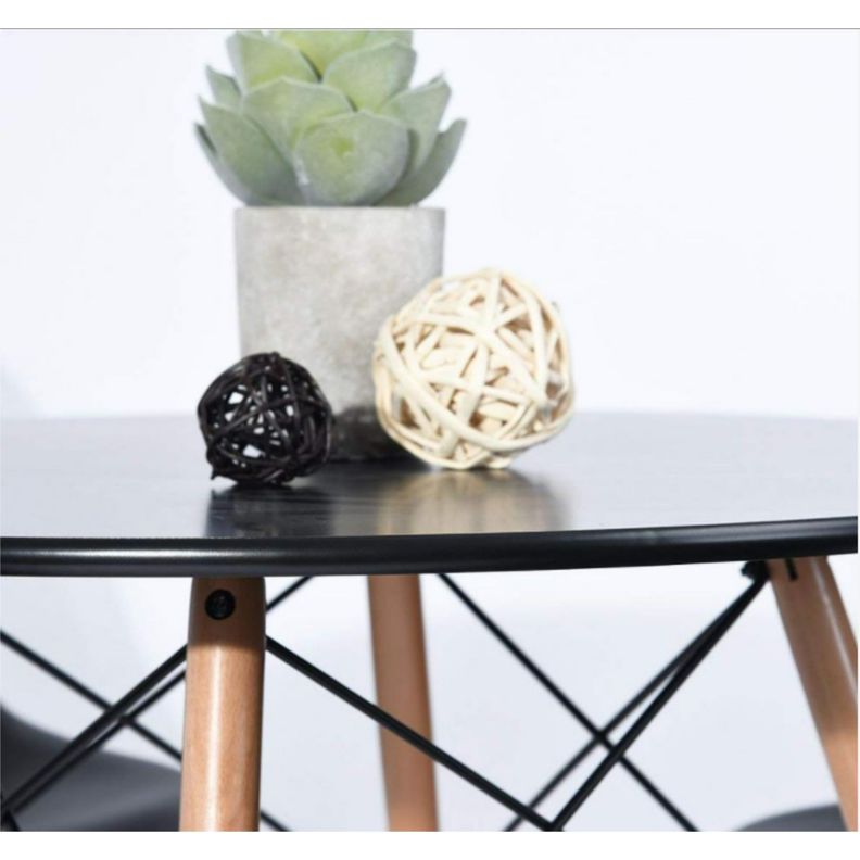 Mesa de comedor eames negra redonda 80 cm diámetro-2