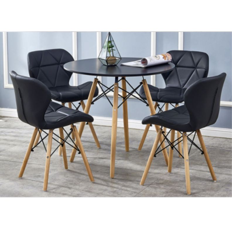 Mesa de comedor eames negra redonda 80 cm diámetro-4