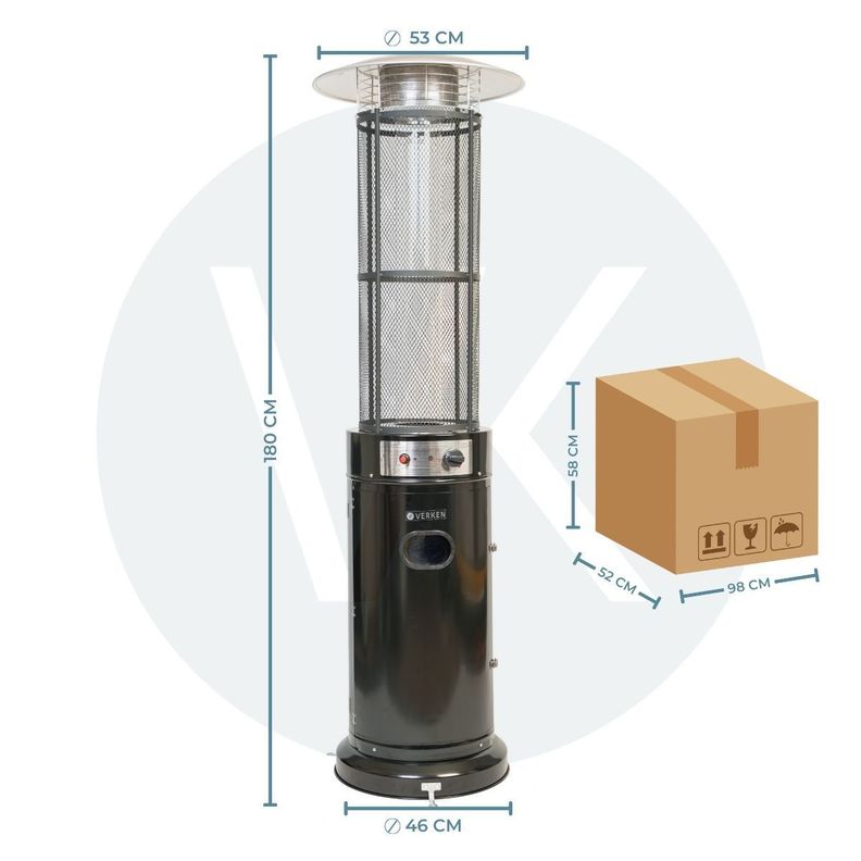 Estufa Exterior Gas Mork - Negro | Calefactor para Terrazas y Patios-6