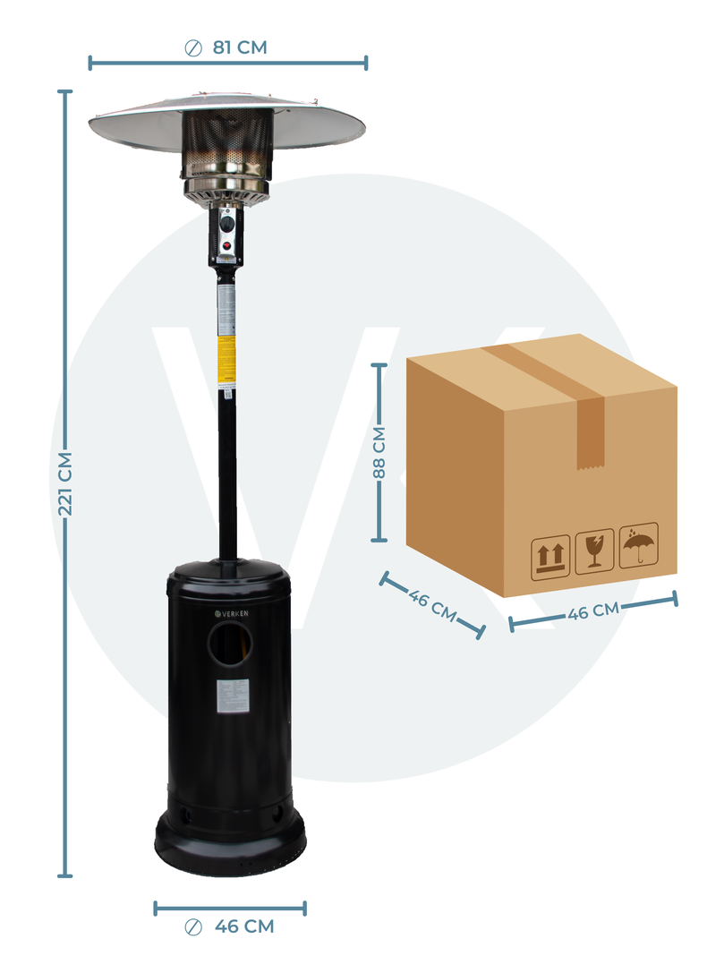 Estufa Exterior Gas Svart Pro - Negro | Calefactor para Terrazas y Patios-3