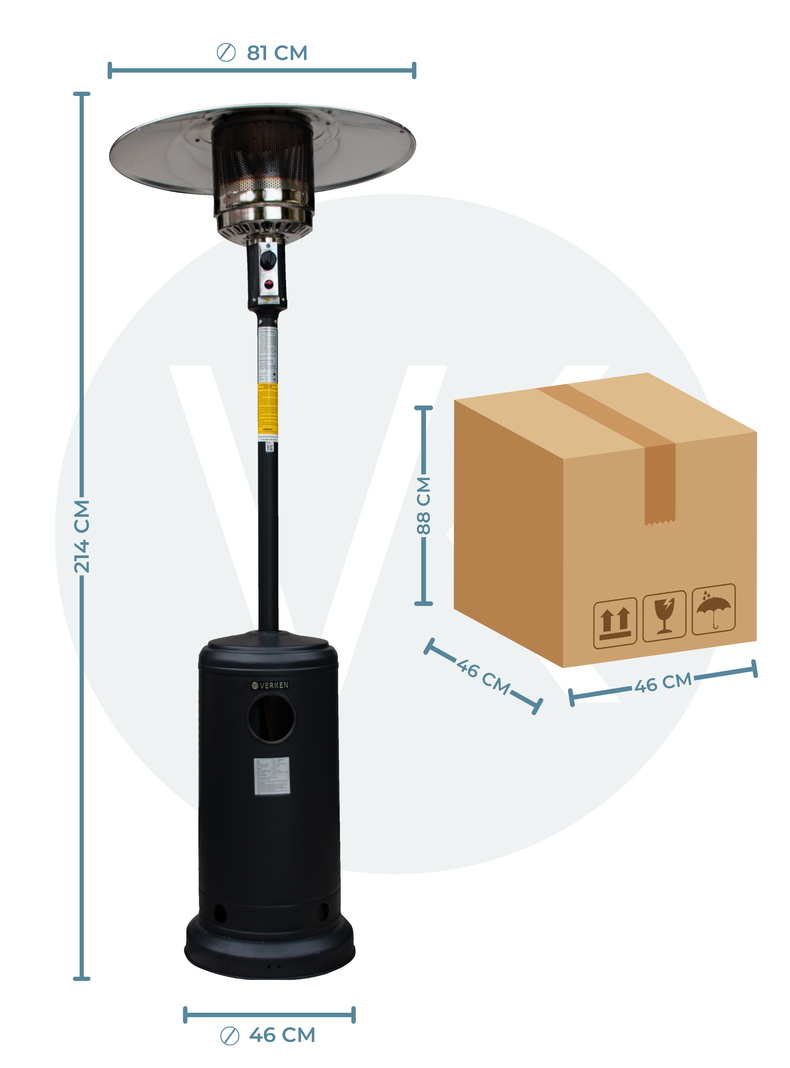 Estufa Exterior Gas Svart Pro - Mate | Calefactor para Terrazas y Patios-3