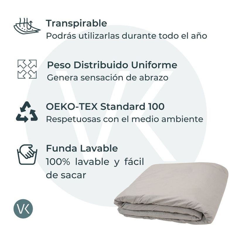 Manta Pesada + Cobertor | 2 Plazas/Queen - 6 kg-4