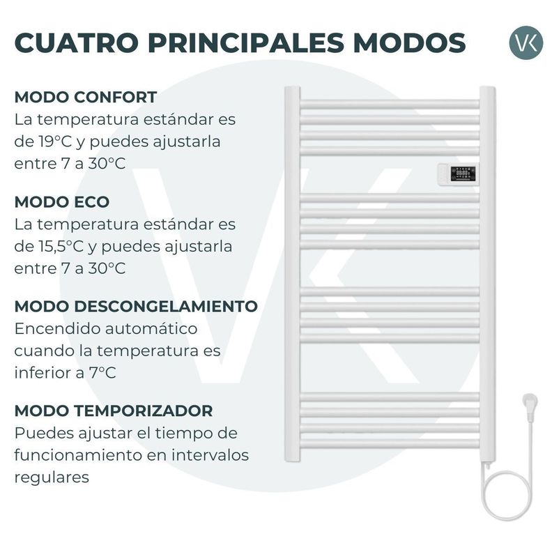 Secador Toallas Vesubio - Calentador Toallero Eléctrico Mural - 500W-3