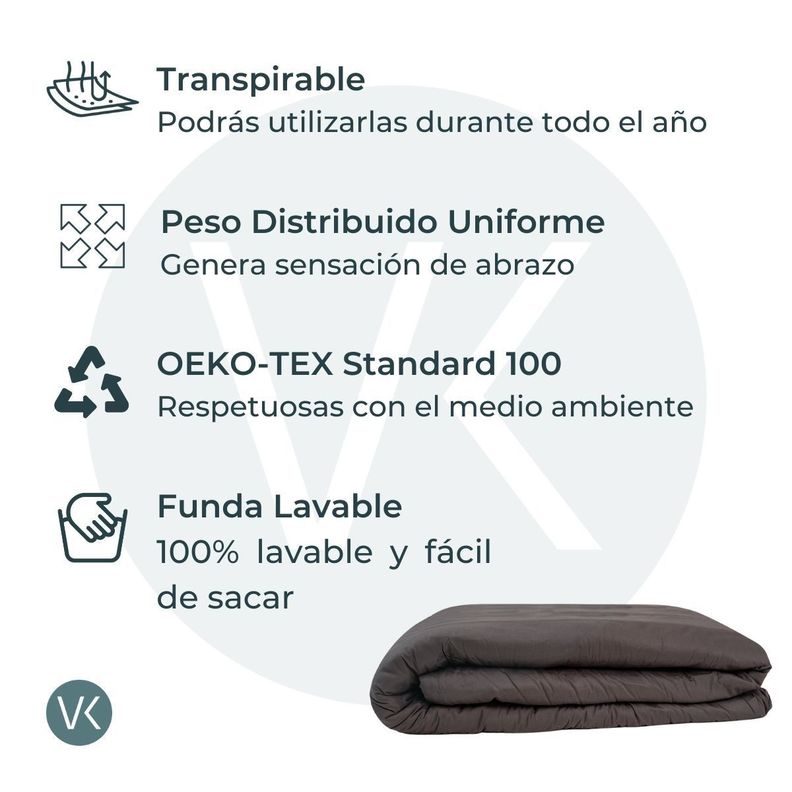 Manta Pesada + Cobertor | 1/1,5 Plazas - 6 kg-4