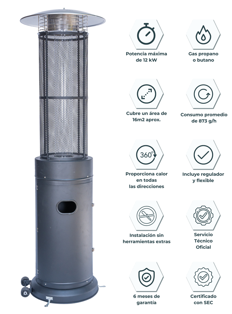 Estufa Exterior Gas Mork - Mate | Calefactor para Terrazas y Patios-3